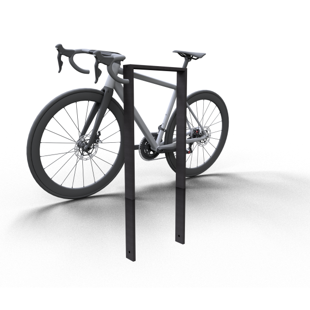 Lean-on hoop made of steel tube | Square tube, 80 x 20 mm | without cross bar | total width: 450 mm | hot-dip galvanized and coated DB 703